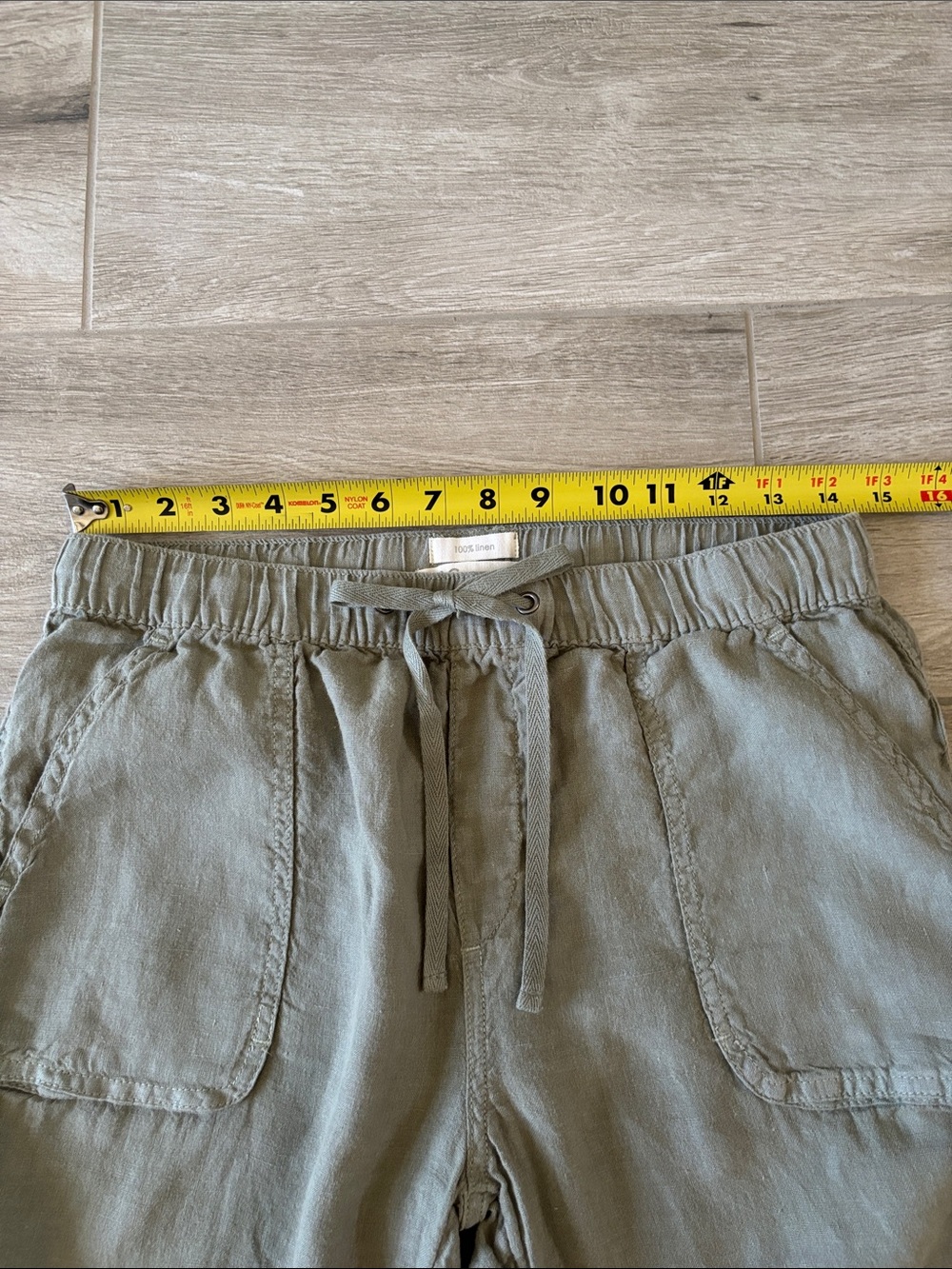 C & C California Green Wash Linen Jogger Pants With Pockets Size Medium - Picture 5 of 10